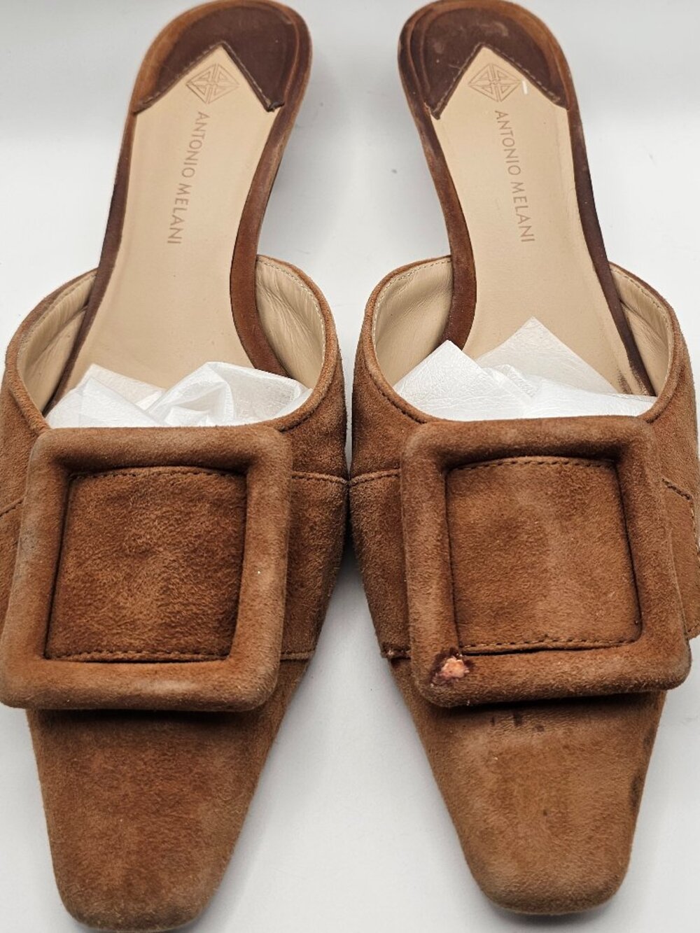 Antonio Melani “Kendra” Suede Buckle Detail Pointed‑Toe Dress Mules – Size 7M - Picture 2 of 7